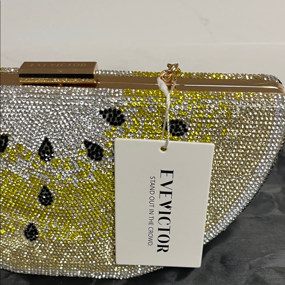 EVEVICTOR  Watermelon Slice Shape Crystal Clutch - Picture 5 of 14
